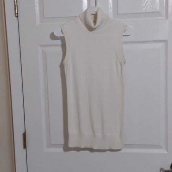 Gap mockneck tank, turtleneck, white, women's size small - Picture 1 of 4